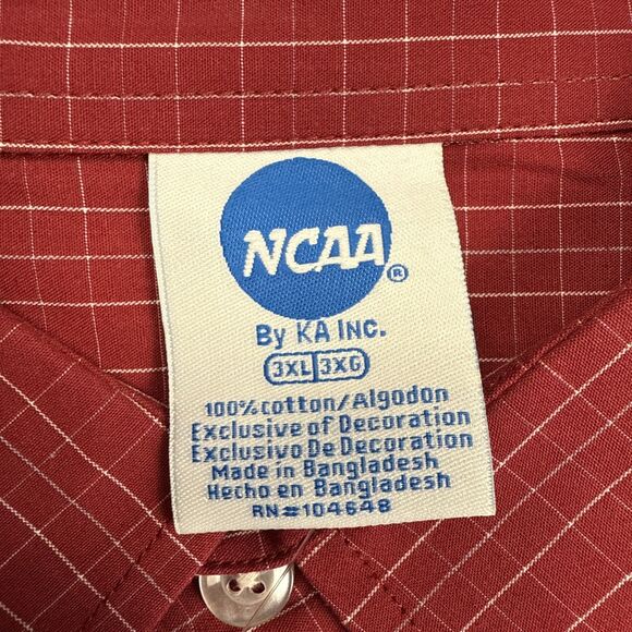 FSU Florida State Seminoles Men’s Maroon Plaid Long Sleeve Button-Up Shirt 3XL - Picture 3 of 8